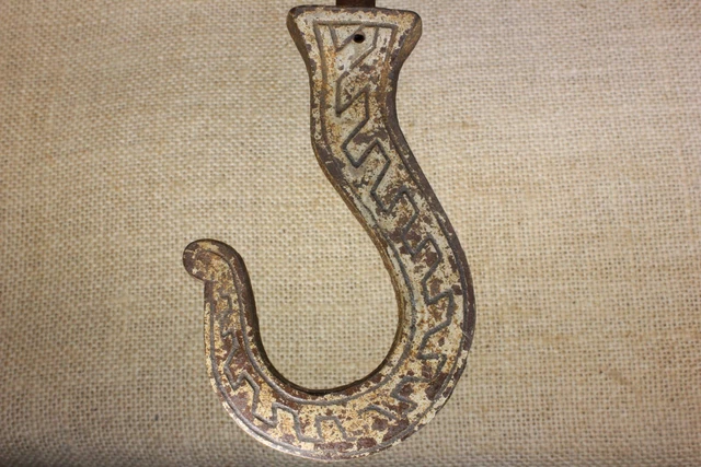 old Ceiling Plant Hook chandelier bird cage hanger 11 1/4" rustic nickel vintage 9