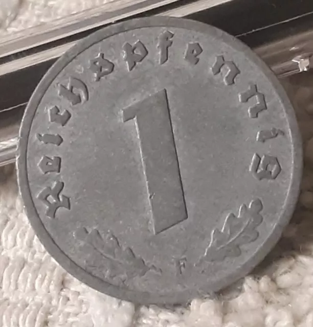 WW2 German 1 Pfennig Zinc Coin , 1942