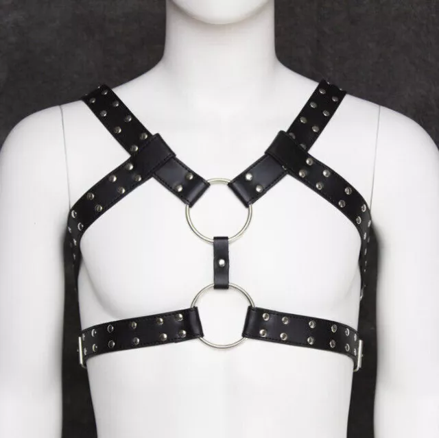 Men Interest Bondage Bodysuit Adult Sexy Leather Chest Full Body Harness