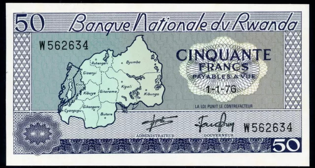 1976 Rwanda 50 Cinquante Francs - UNC - FREE COMBINED POST 2