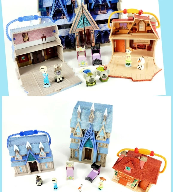 DISNEY STORE ANIMATORS Littles Micro Mini carry playset lot set frozen