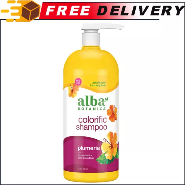 Alba Botanica Colorific Shampoo For Color Treated Hair, Plumeria, 32 Oz