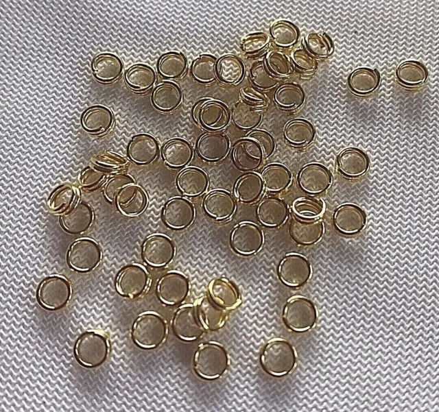 2,000 pieces ~ 4mm Gold Split Jump Rings WRjp1