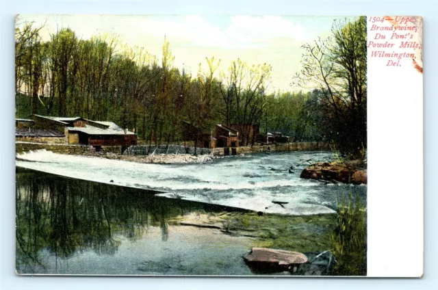 Postcard DE Wilmington Upper Brandywine River DuPont's Powder Mills Pre 1908 E16