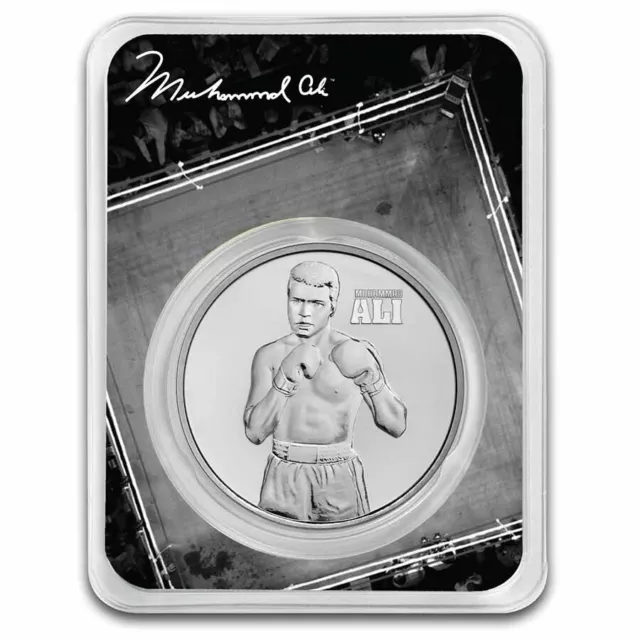 MUHAMMAD ALI 2023 $2 1 oz Pure Silver BU Coin with TEP - NIUE