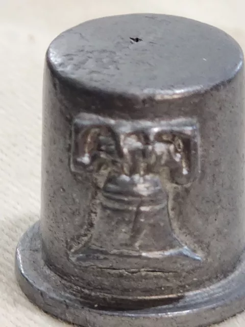 Liberty Bell Statue of Liberty Pewter Thimble Vintage