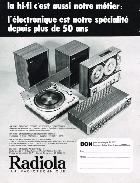 Ampli-tuner Vintage Radiola 5910 Avec Enceintes - Années 60/70/80 - Fonctionnel