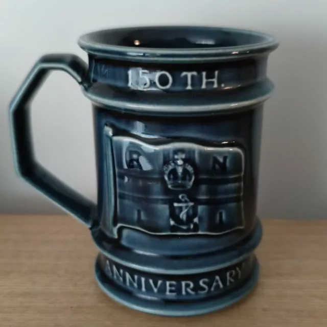 Lifeboat RNLI 150th Anniversary Mug Tankard 1824-1974 Blue Holkham Pottery