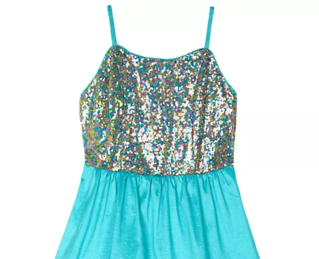 Amy Byer Big Girl's Rainbow Sequin High-Low Fanciful Dress-Size-14 3