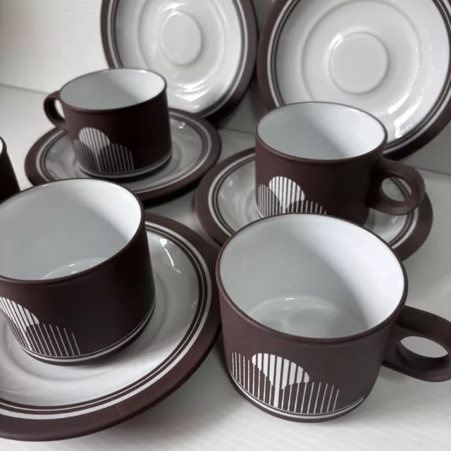 5 x Cups & Saucers Hornsea Impact Staffordshire Mid Century Modern Ceramics 1977 3