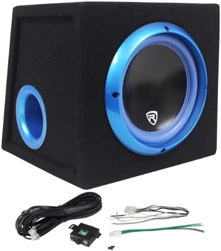 Rockville RVB8.1A 8 300W Powered Amplified Car Subwoofer System+Remote+Wire Kit