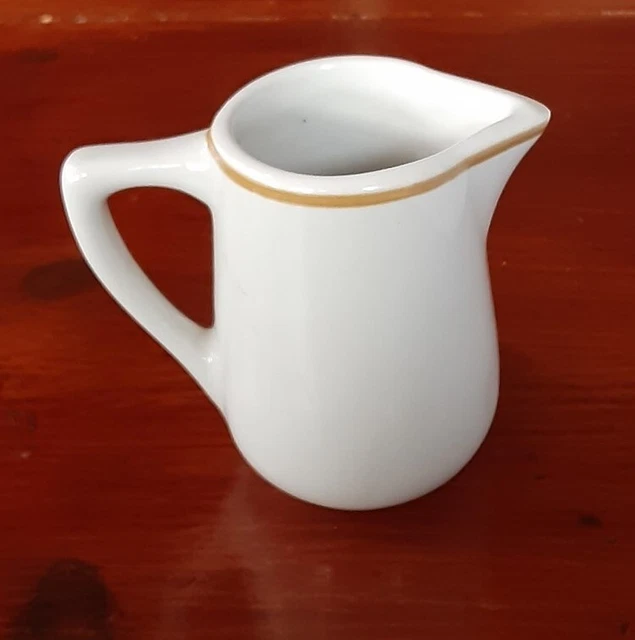 Mayer China Creamer Restaurant Ware Single Serve Mustard Yellow Gold Band Vtg