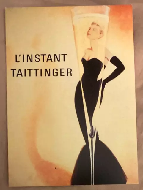 L'INSTANT TAITTINGER unposted postcard 1995  6 x 4 1/2"