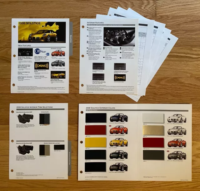 2008 PONTIAC SOLSTICE PRODUCT PORTFOLIO Dealer Sales Album PAGES GXP 08