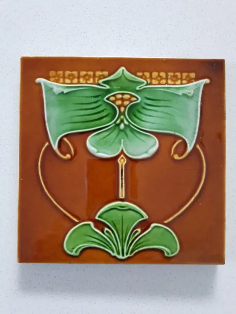 Antique Secessionist Jugendstil Art Nouveau Tile ( No 1 )