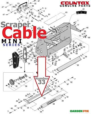 83cm LONG 528004401 821N Genuine Countax C Series SCRAPER CABLE WIRE Rear Roller 