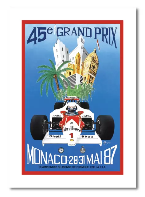 Monaco F1 Racing Vintage Art Travel Grand Prix Print Poster Picture Frame A3 A4 3