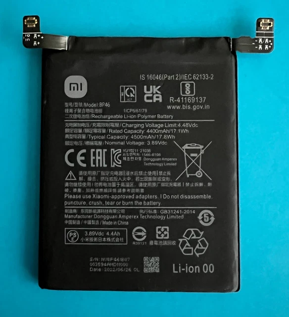 ORIGINAL AKKU ACCU BP46 XIAOMI Mi 12 5G 2201123C Mi 12X 5G 2112133AC