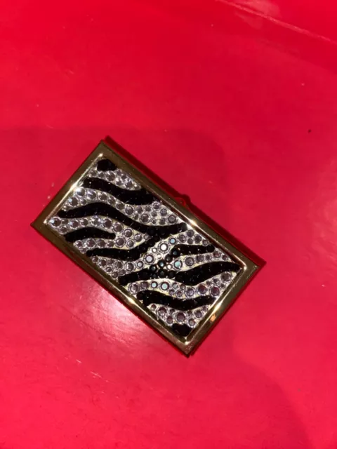 Judith Leiber zebra patterned crystals pill box