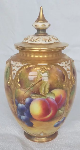 Royal Worcester Fruit hand painted Pot Pourri Vase