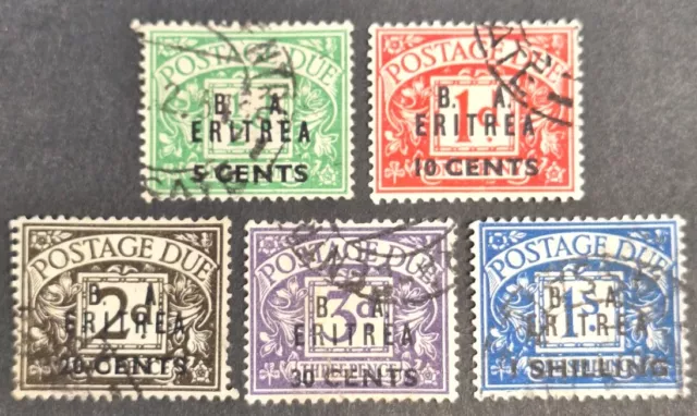 Eritrea/British Administration 1950, "Postage Due" set of 5x Schd. B.A. Used