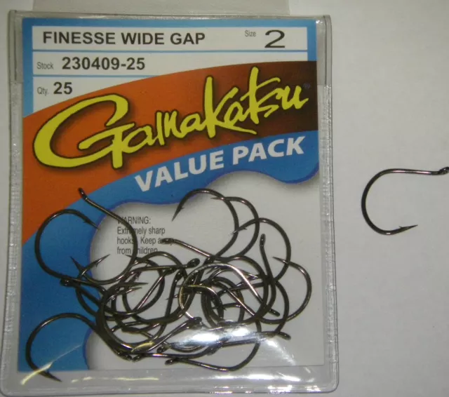 gamakatsu finesse wide gap hook hooks 2/0 230412-25 bass senko worm value  pack