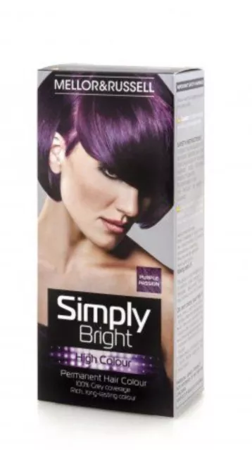 Hair Colour X2 Boxes Simply Bright Purple Passion By Mellor & Russell NEW 2