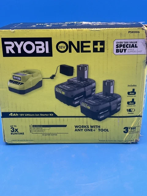 Ryobi ONE+ 18V Battery and Charger Kit - PSK006