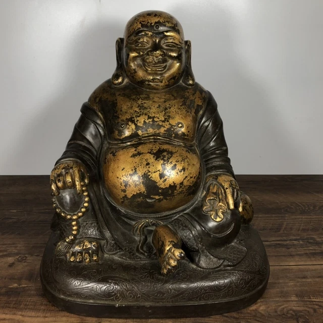 Chinese Exquisite Handmade Buddha Gilt Bronze Statue