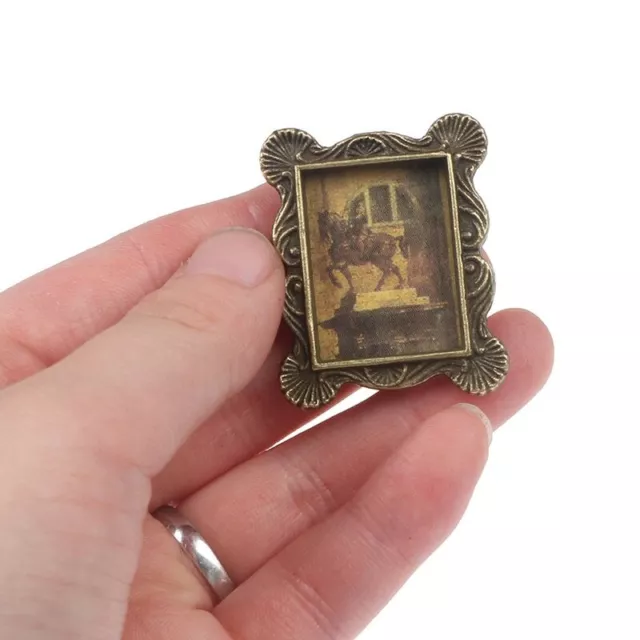 Dollhouse Miniature 1/12 Scale Metal Vintage Frame Photo Furniture Accessories