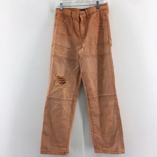 BDG Urban Outfitters Orange Distressed Denim Straight Leg Jeans Womens Size 28
