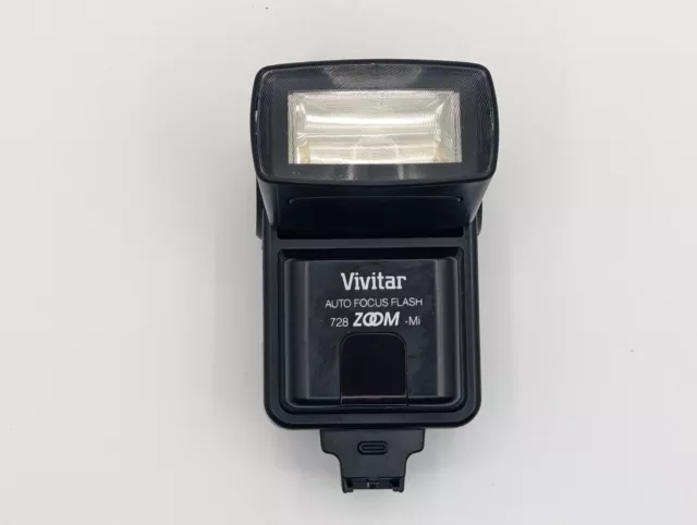 Vivitar 728 Zoom Mi Auto Focus Electronic Flash For Minolta TESTED Working