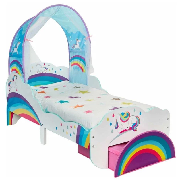 Worlds Apart Kinderbett mit Schublade Einhorn 142x77x128cm Bett Jugendbett Wo...