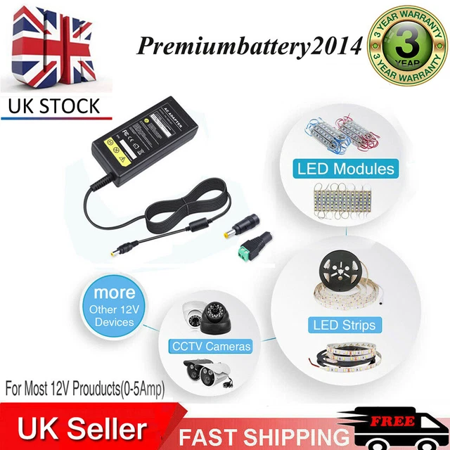 12V 5A 60W ACDC Adaptor Charger for Phaze 4 in 1 Jump Starter Booster