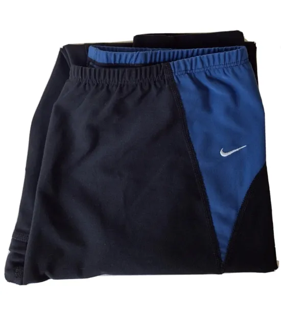 Nike Women's XL Joggers Leggings Yoga Black Blue Tapered EUC (16-18)