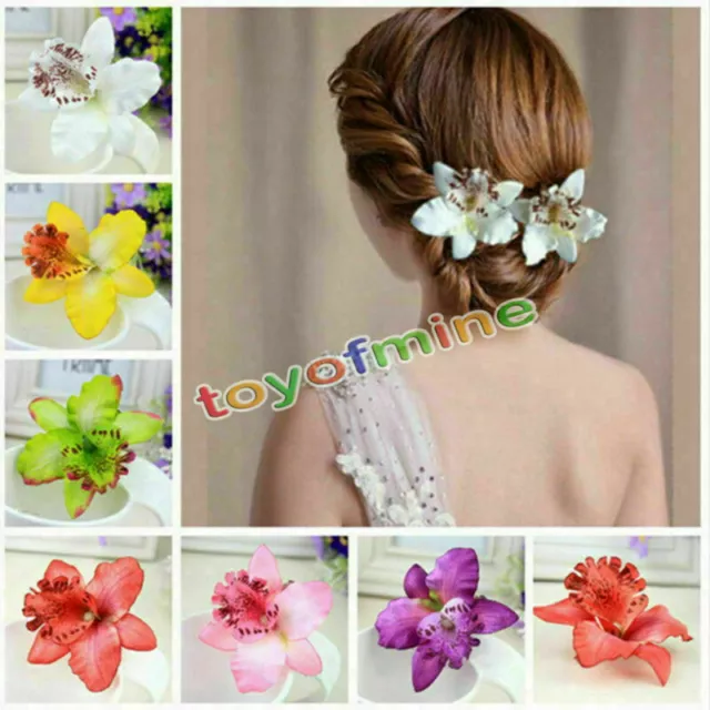 Bridal Wedding Orchid Flower Hair Clip Barrette Femmes Accessoires pour filles