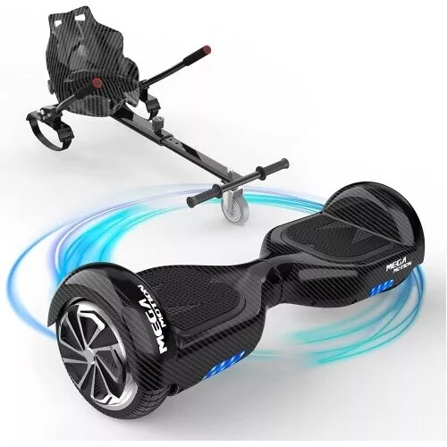 Mega Motion Hoverboards with Hoverkart for kids, 6.5 Inch Two-Wheel BLACK