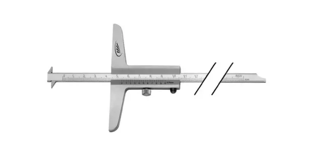 HELIOS PREISSER Jauge de profondeur DIN862 300 mm règle de mesure à déport 8 ...