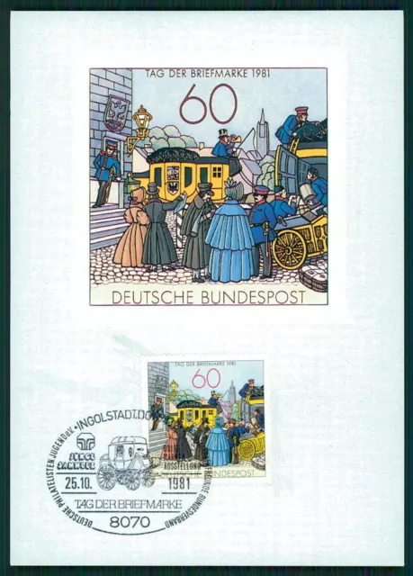 BRD MK 1981 TAG DER MARKE POSTBOTE KUTSCHE PFERDE INGOLSTADT MAXIMUMKARTE eu27