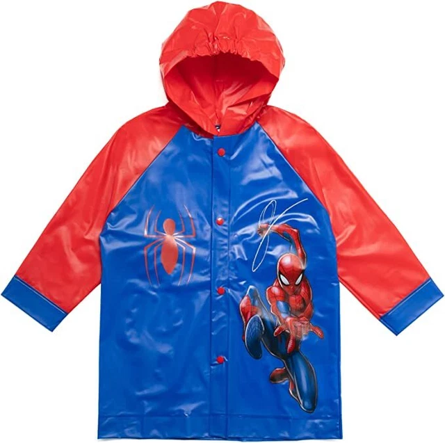 Marvel Avengers ☆ Toddler Boys' Spiderman Waterproof Hooded Raincoat ☆ 3T
