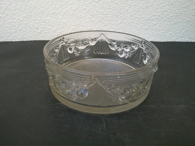 ANCIEN VASE EN Verre Moulé Pressé Ambré Satiné Epoque ART DECO EUR 120