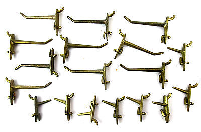Antique Solid Brass Parts to Hall Tree Victorian Coat Rack Hook Style 18 pieces 2