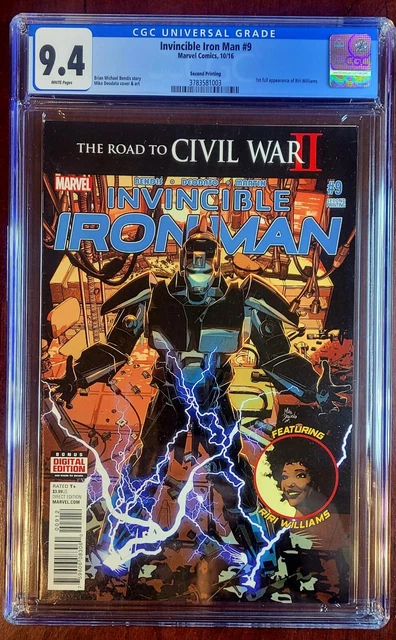 Invincible Iron Man 9 CGC 9.4 2016 1st App Riri Williams Ironheart 2nd Print