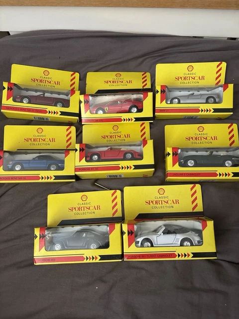 Shell Model Car Collection SHELL CLASSIC SPORTSCAR Collection x9 Diecast Cars Bundle 🚗 Vintage ...