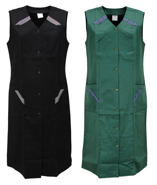 VINTAGE DAMEN KITTEL 42 Baumwolle Schürze Arbeitskittel Küche Haushalt Kleid DDR EUR 12,50 - DE