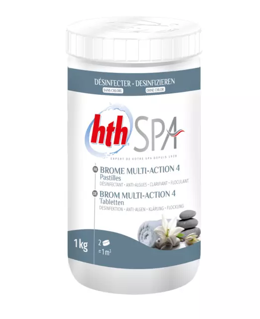 HTH Spa BROME MULTI-ACTION 4 Pastilles 20g - 1kg | Brome Lent Multifonction