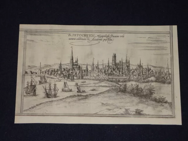 Kupferstich von Braun-Hogenberg Rostock 1574