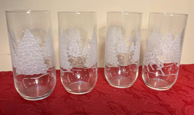 Arcoroc Fleur Small Drinking Glasses Set 8 6oz Flat Tumblers Pressed Glass  3.5