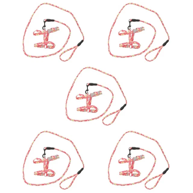 5 piezas Walking Use Pet Cat mazo de cables ajustable gato a prueba de escape lino en