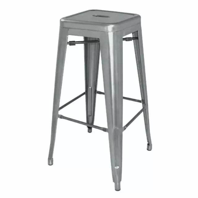 Bolero Steel Bistro High Stools Gun Metal Grey (Pack of 4)